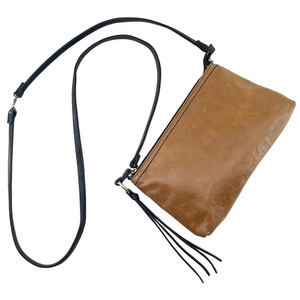 Vintage 90s HOBO Camel Tan Leather Crossbody Bag